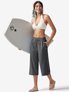 Willit  UPF50+ Wide Leg Capris Lightweight  Pants